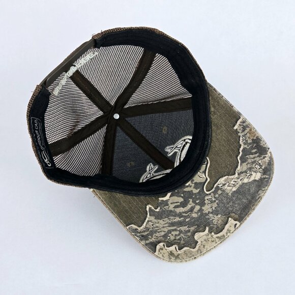 REALTREE Snapback Outdoor Cap Trucker Hat Classic Cap Brown Camo Mesh Antlers - Picture 7 of 11